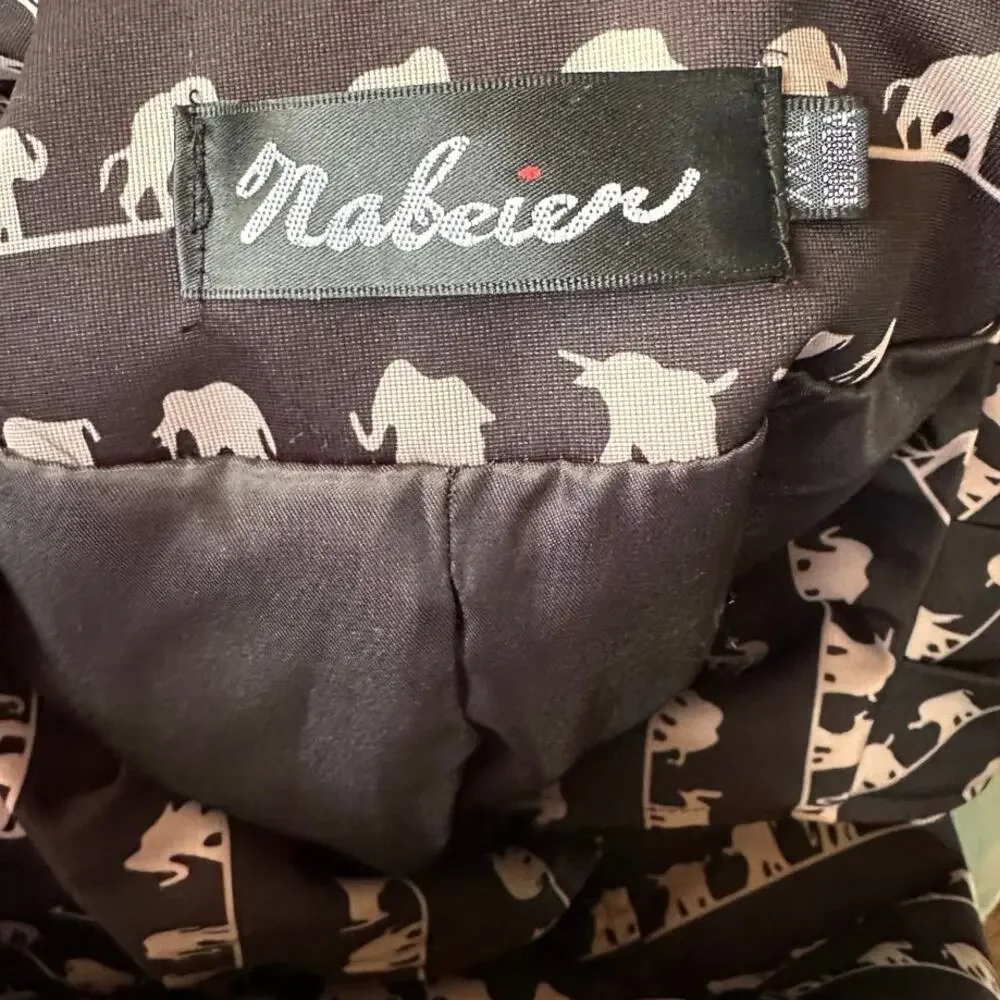 Vintage Retro Mod Nabeier Elephant Print Jacket approx fit Women's XL - Picture 12 of 12
